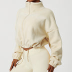Women's Loose Stand Collar Cashmere Sports Coat