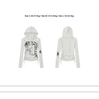 Slim Fit Printed Cropped Hoodie