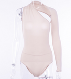 Milk Silk One-Shoulder Bodysuit Top