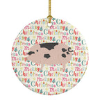 Gloucester Old Spot Pig Christmas Ceramic Ornament