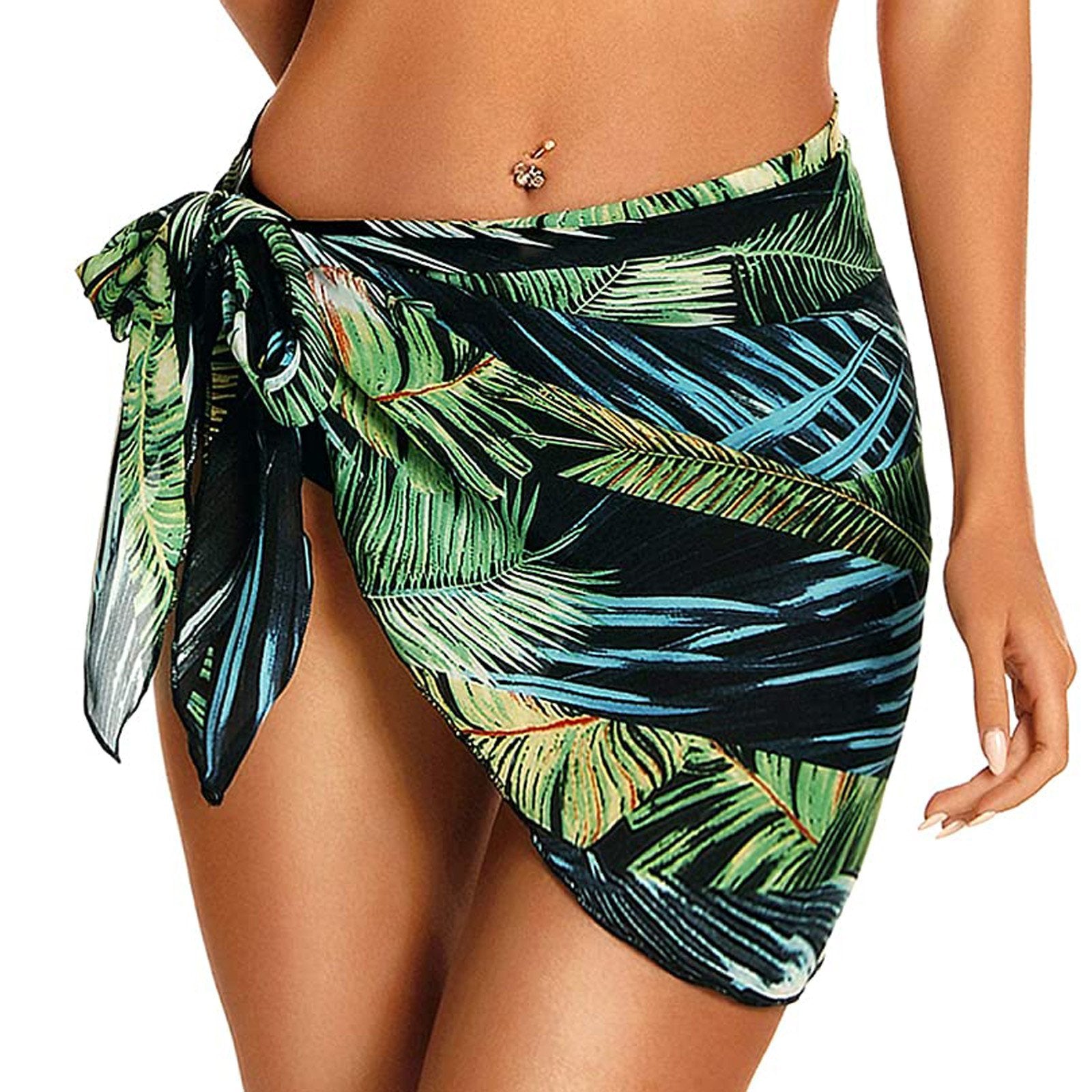 Women's Short Gauze Beach Wrap Dress - Fashion Style
