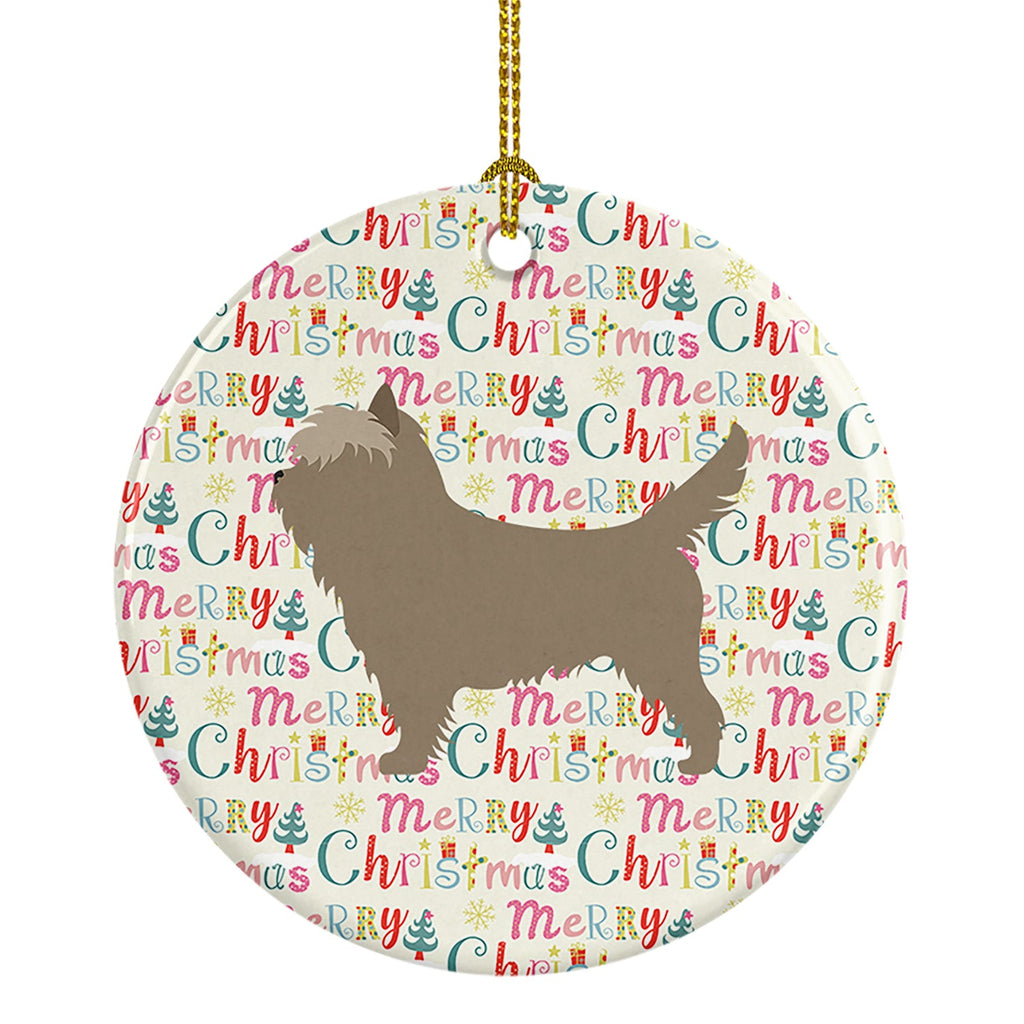 Cairn Terrier Merry Christmas Ceramic Ornament