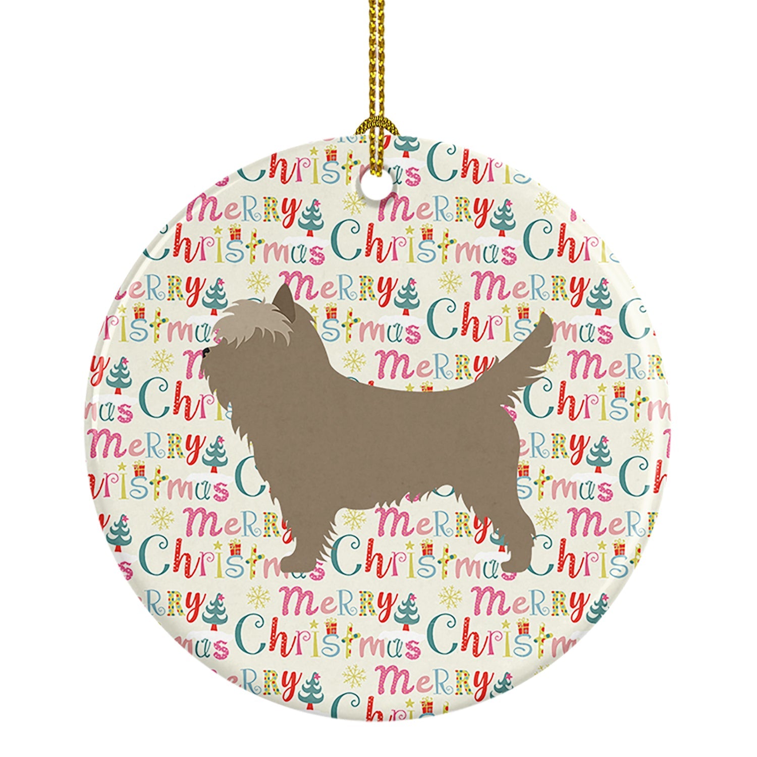Cairn Terrier Merry Christmas Ceramic Ornament