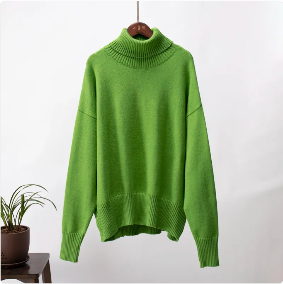 Women's Solid Color Turtleneck Sweater