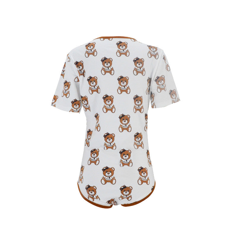 Baby White Bear Romper Bodysuit