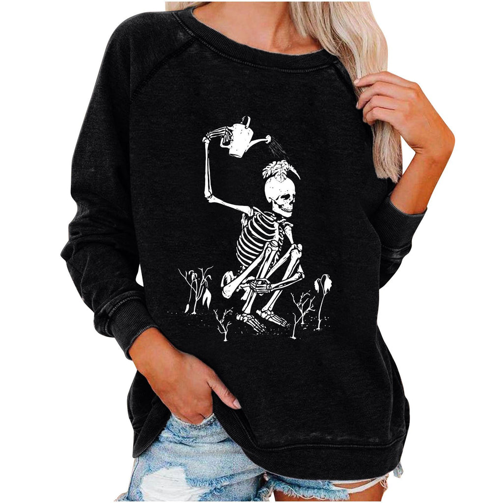 Funky Print Halloween Skull Sweatshirt for Women | Streetwear