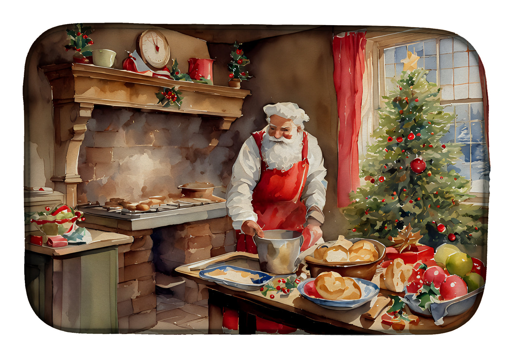 Cookies with Santa Claus Dish Drying Mat