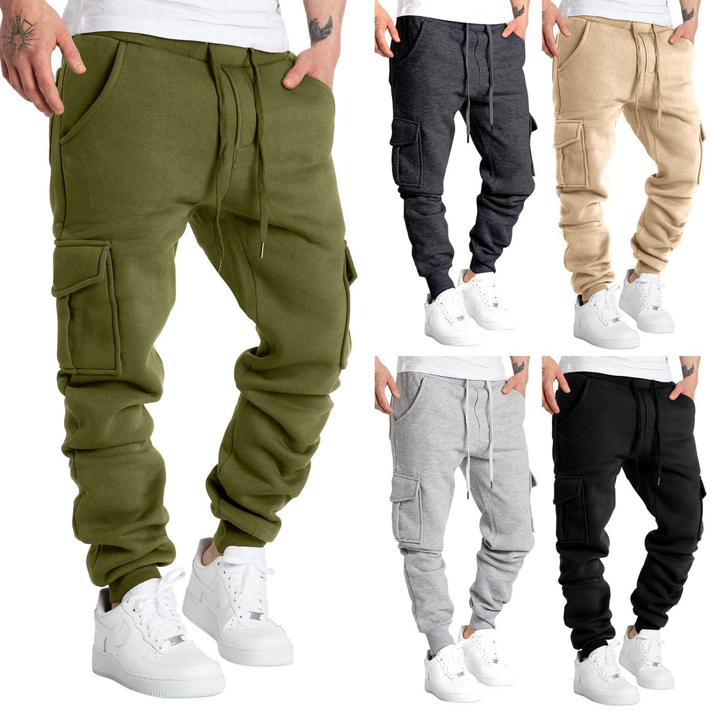 Men's Fleece Sports Pants for Autumn and Winter