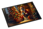 Siberian Husky and Santa Claus Doormat