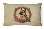 German Shepherd Christmas Flowers Throw Pillow
