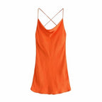 New Women's Backless Satin Camisole Dress