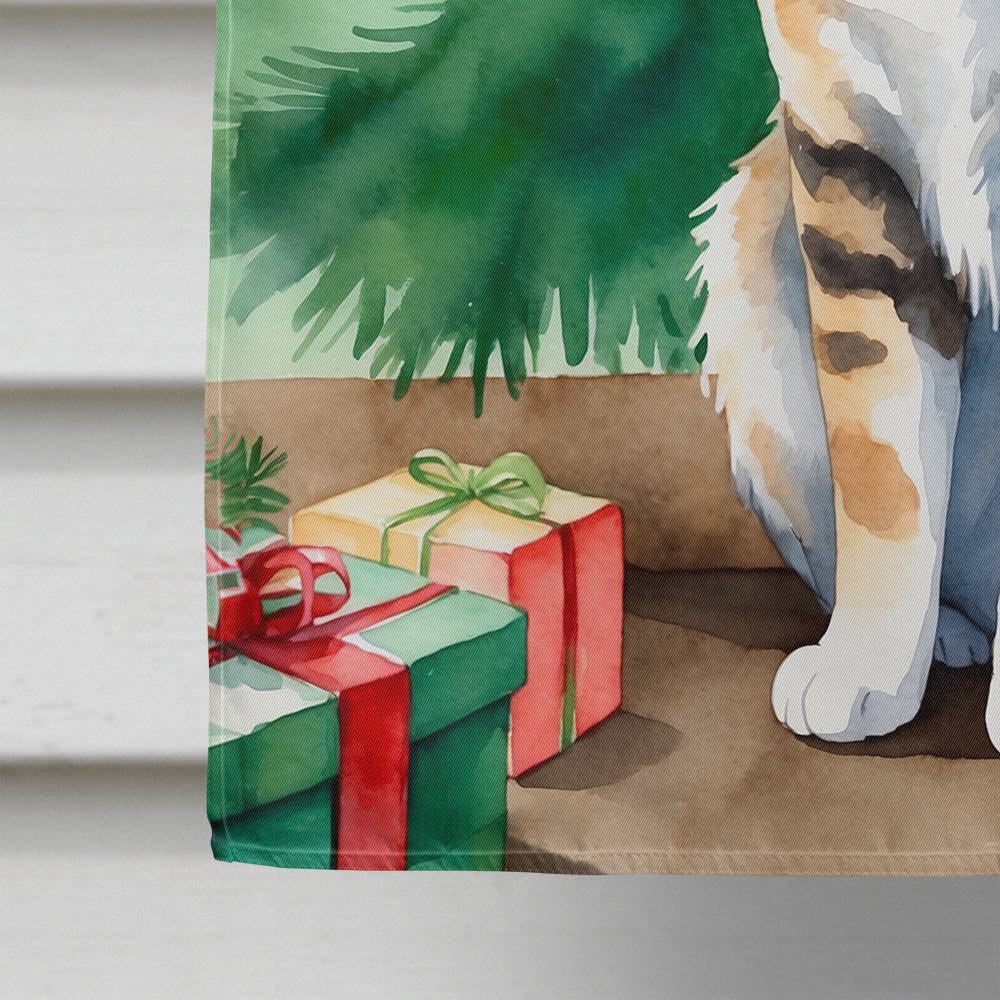 Owyhee Bob Cat By the Christmas Tree House Flag