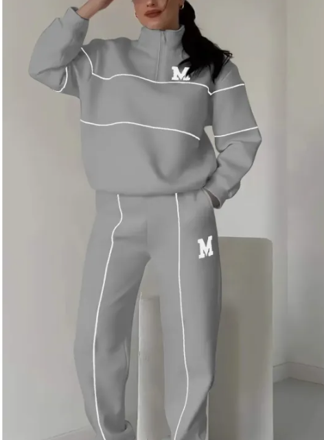 Womens 2 Piece Outfits Lounge Hoodless Pullover Sweatshirt Sweatsuit Sets Sweatshirt Baggy Fashion Sweatpants With Pockets | Streetwear