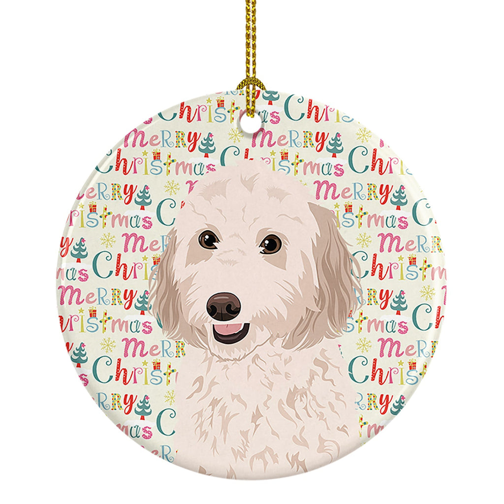 Doodle Cream #1 Christmas Ceramic Ornament