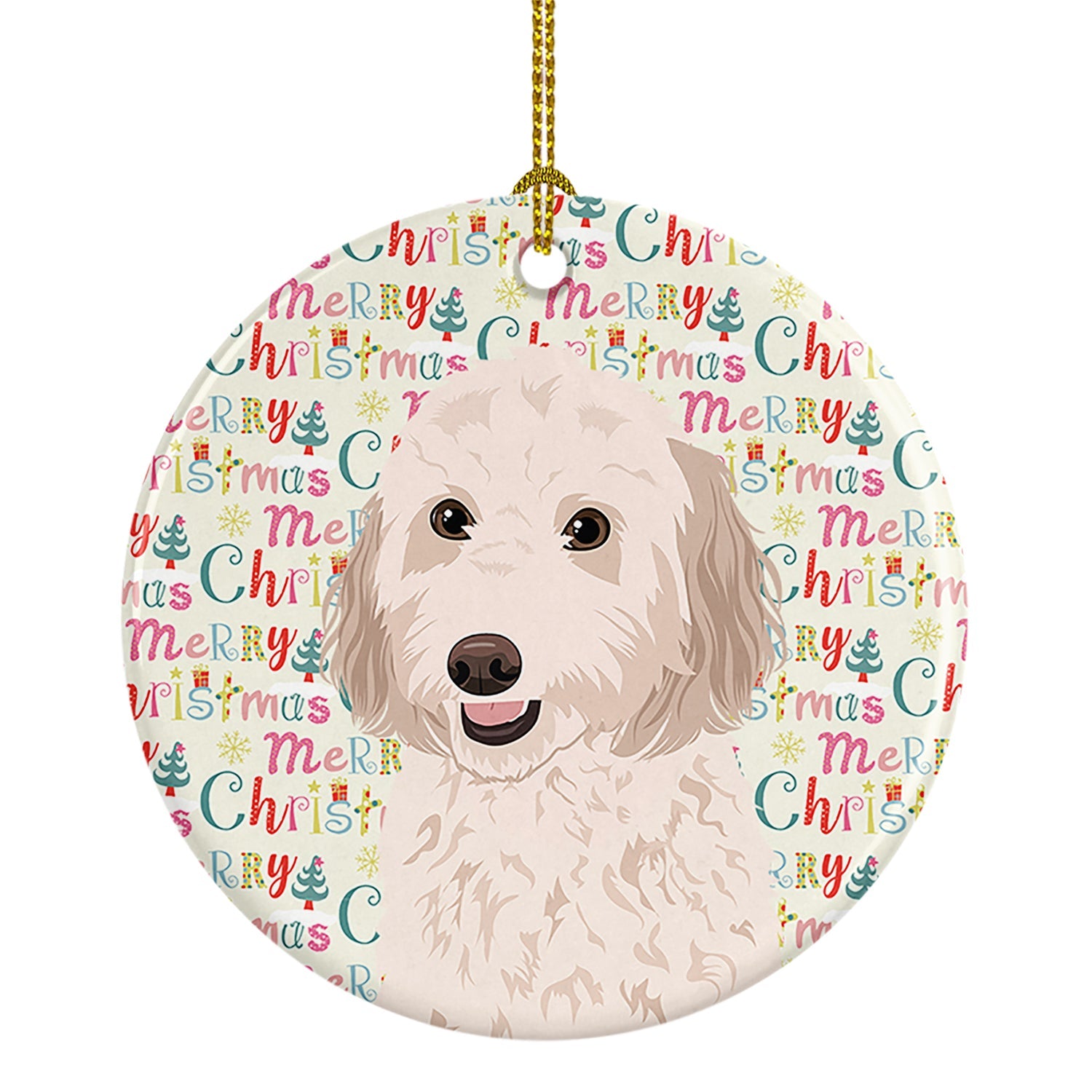 Doodle Cream #1 Christmas Ceramic Ornament