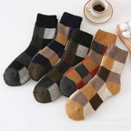 Men's Thickened Wool Plush Retro Checker Socks