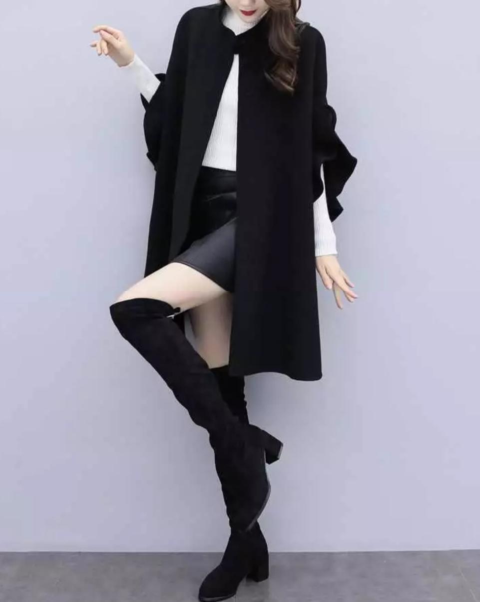 Mid-Length Woolen Coat for Stylish Warmth