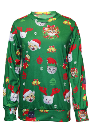 Women's Round Neck Loose Christmas Sweatshirt | Streetwear