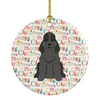 Merry Christmas Cocker Spaniel Black Ceramic Ornament