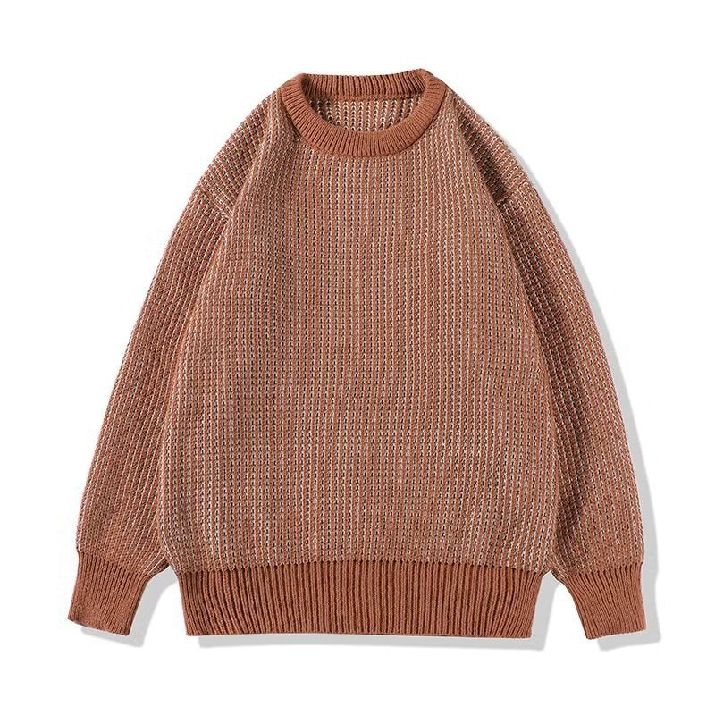 Men's Round Neck Striped Sweater