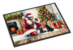 Black Pug and Santa Claus Doormat