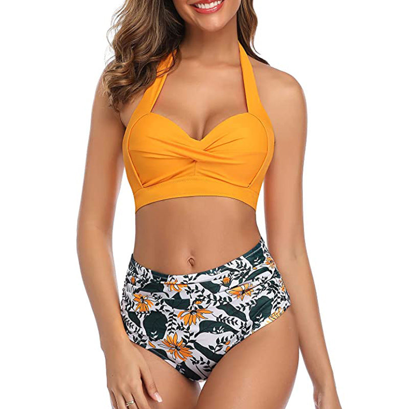 New High-Waisted Printed Bikini Swimwear for Wholesale