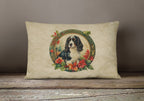 English Springer Spaniel Christmas Flowers Throw Pillow