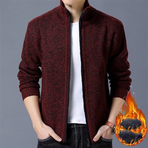 Thick Velvet Winter Men's Sweater Coat