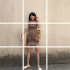 Wholesale French Style Vintage Plaid Dress for Summer