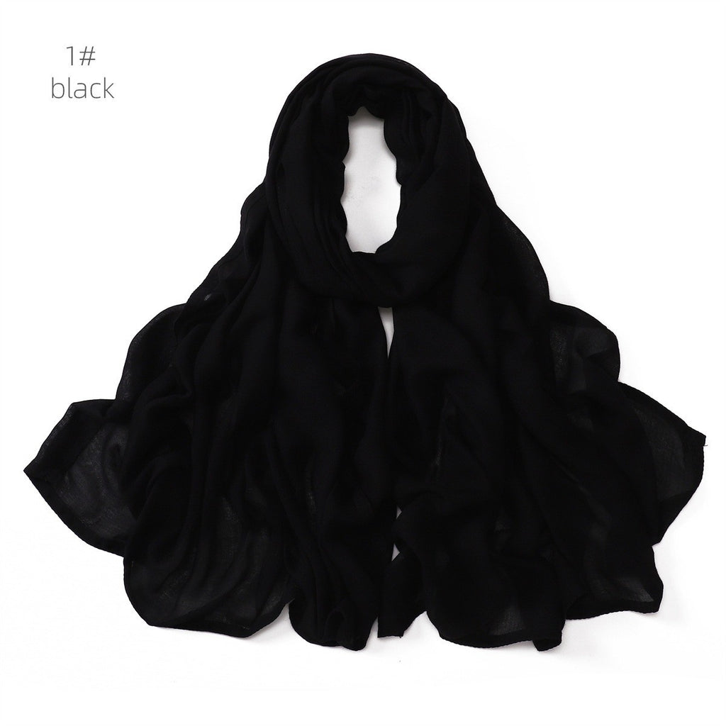 Solid Color Viscose Cotton Scarf for Muslim Women (One)