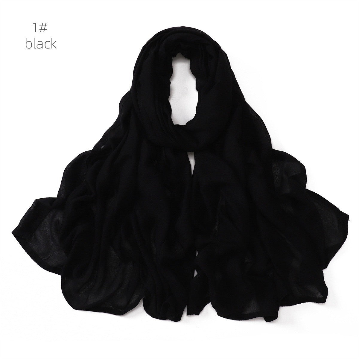 Solid Color Viscose Cotton Scarf for Muslim Women (One)
