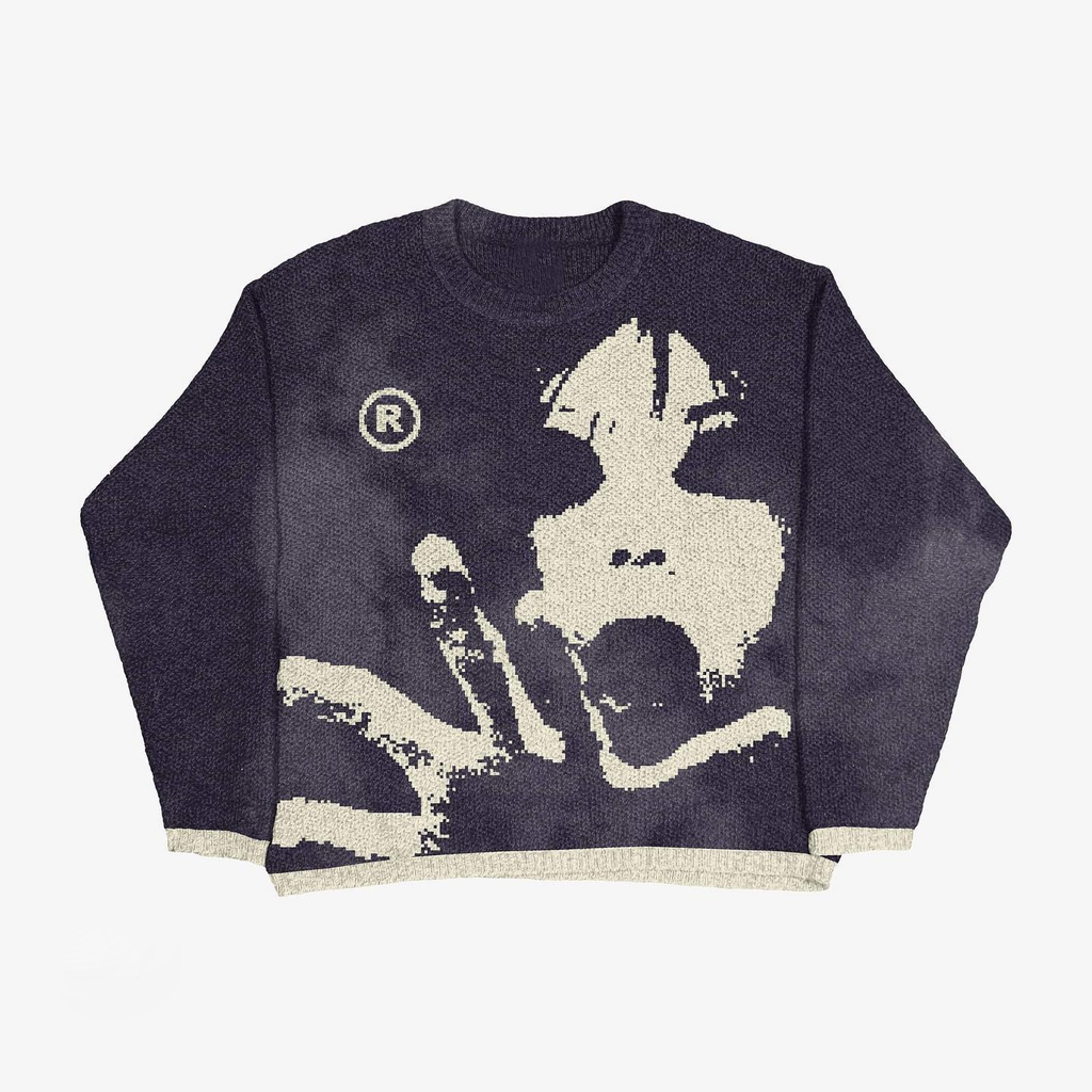 Loose Long Sleeve Jacquard Pullover Sweater Top | Streetwear