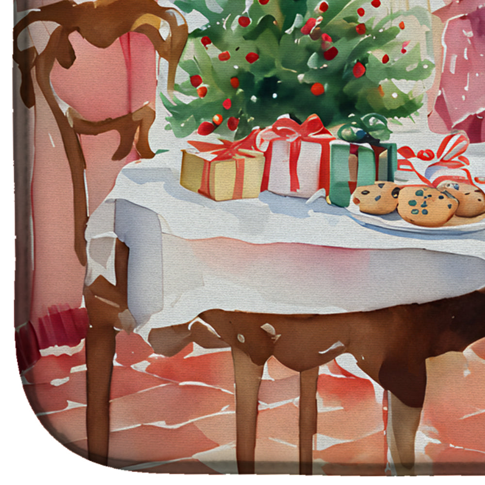 Italian Greyhound Christmas Cookies Dish Drying Mat