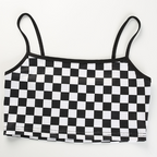 Summer Women's Black and White Checkered Tank Top