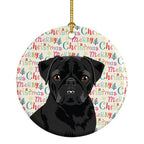 Pug Black #2 Christmas Ceramic Ornament