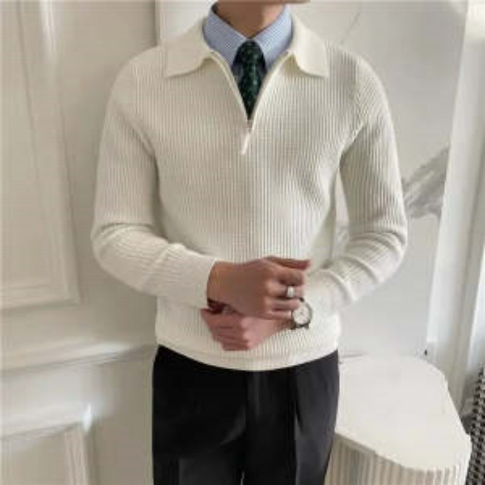 Solid Color Long-Sleeved Sweater Coat
