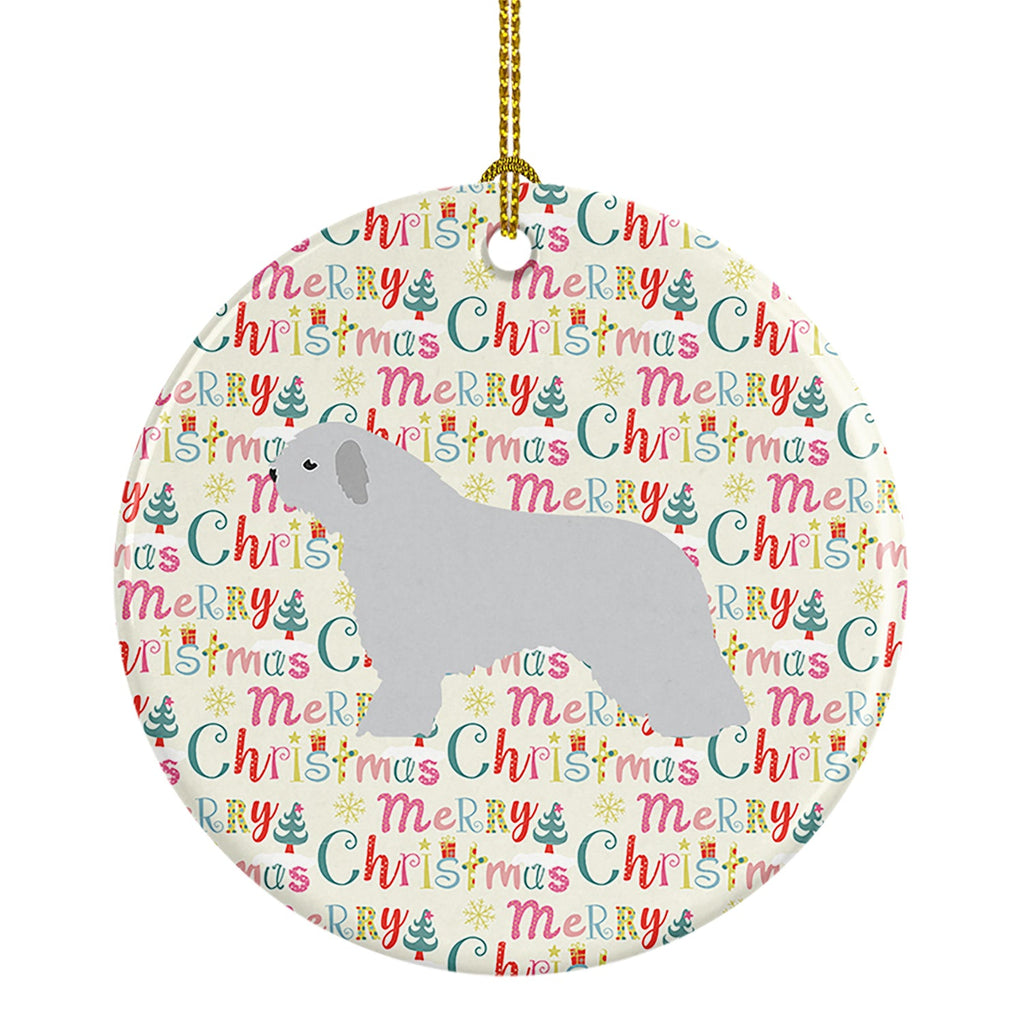 Spanish Water Dog Merry Christmas Ceramic Ornament