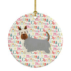 Australian Silky Terrier #2 Merry Christmas Ceramic Ornament
