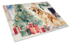 Golden Retriever Cozy Christmas Glass Cutting Board