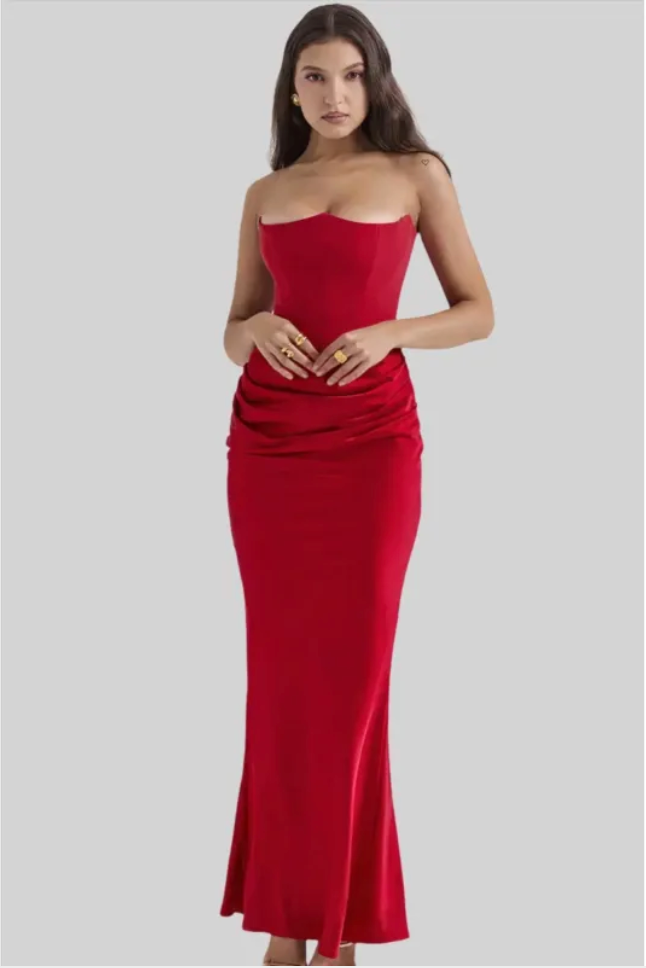 Off-Shoulder Slim Silk Corset Top