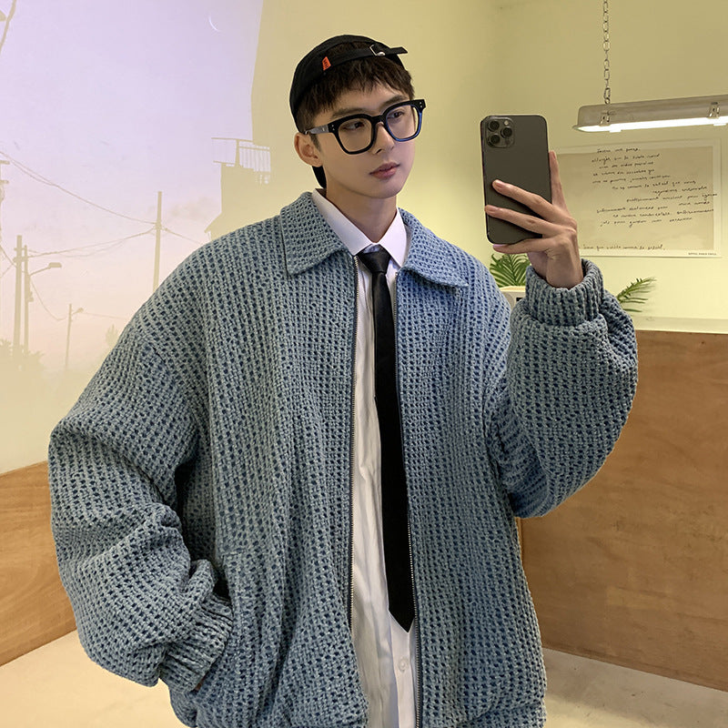 Vintage Jacquard Denim Jacket for Men