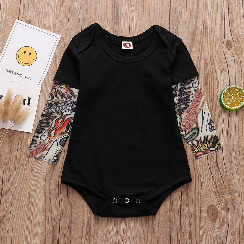 Tattoo Fake Two-Piece Bodysuit Outfit