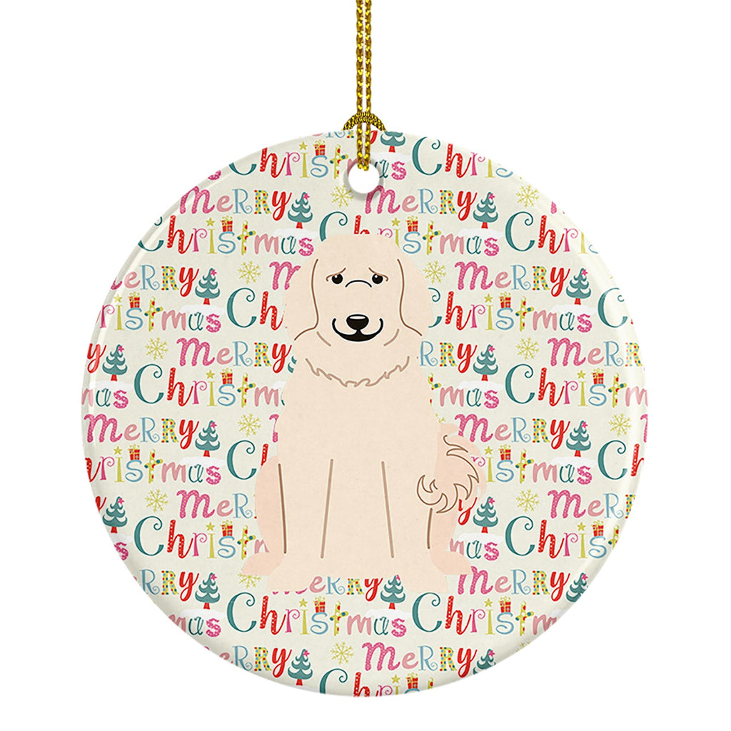 Merry Christmas Great Pyrenese Ceramic Ornament