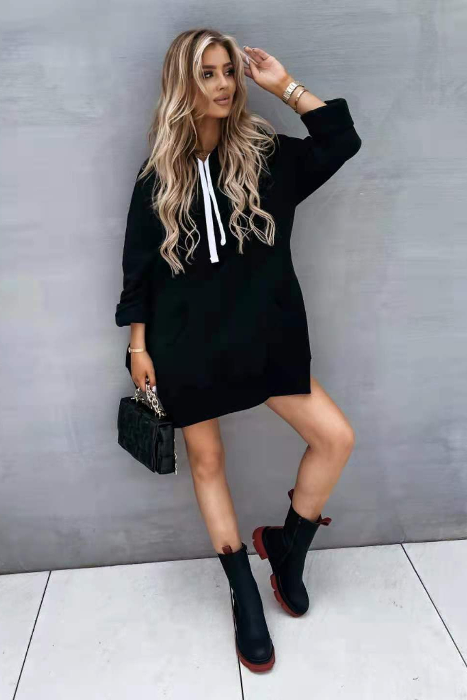 Long Hoodie with Side Slit | Streetwear