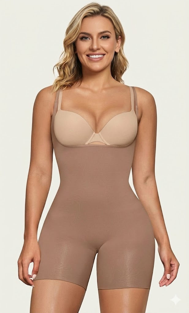 Open Bust Seamless Tummy Control Bodysuit
