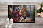 Boston Terrier and Santa Claus Doormat