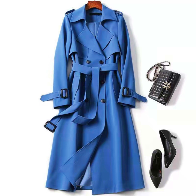 Katrina Trench Coat - British Style Over Knee (One Piece)