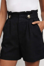 2020 New Women's High-Waist Loose Cotton Linen Shorts
