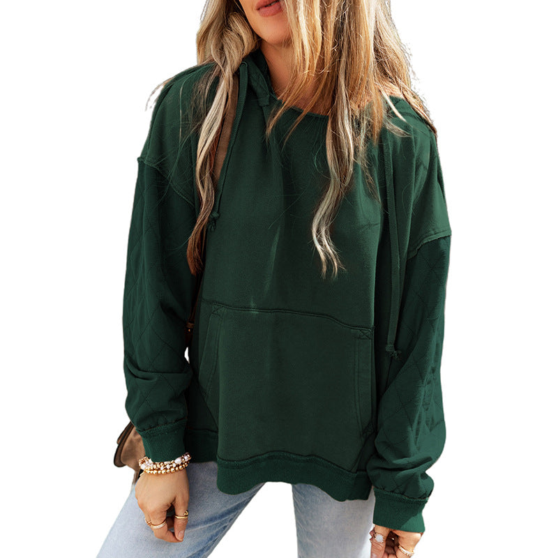 Solid Color Long Sleeve Casual Pullover Sweatshirt for Women | Streetwear