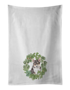 Corgi Tricolor Puppy Christmas Wreath Kitchen Towel Set of 2